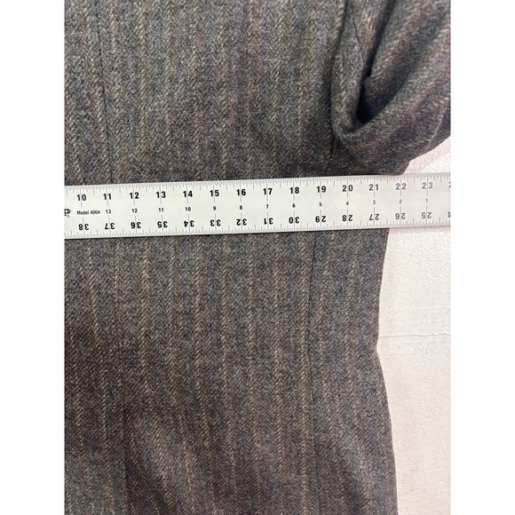 Haggar 42R Vintage 90s tweed blazer jacket gray brown stripe 100% Wool classic - Picture 7 of 10